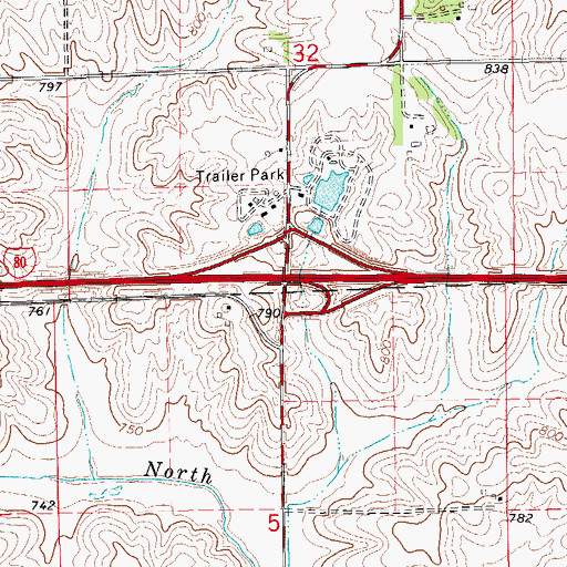 Topographic Map of Interchange 230, IA