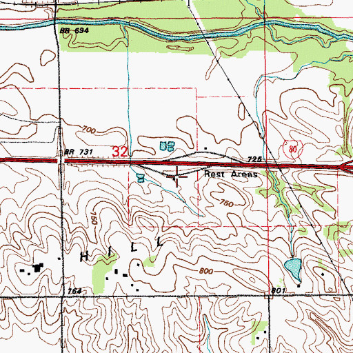Topographic Map of Tiffin East Bound Rest Area, IA