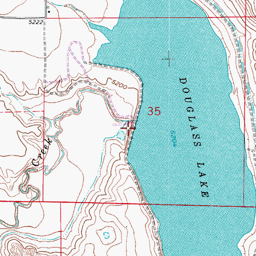 Topographic Map of Douglas Dam, CO