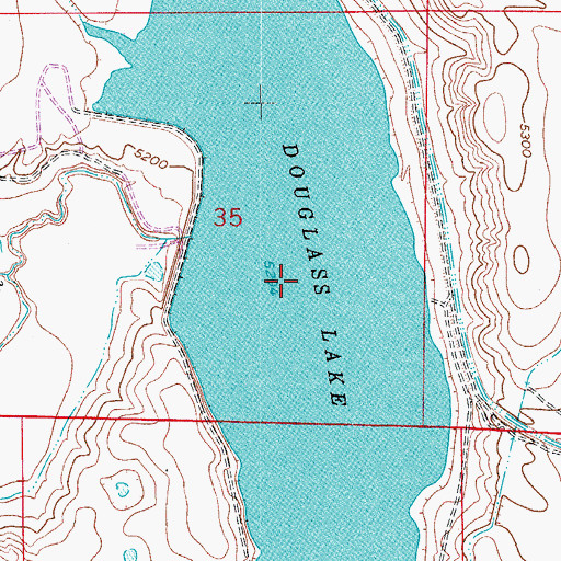 Topographic Map of Douglas Reservoir, CO