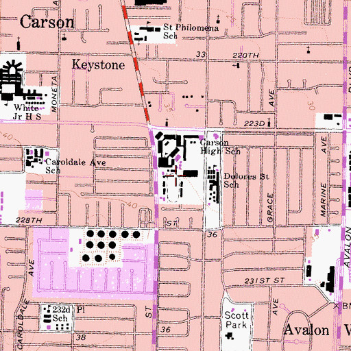 Topographic Map of Dolores Elementary School, CA