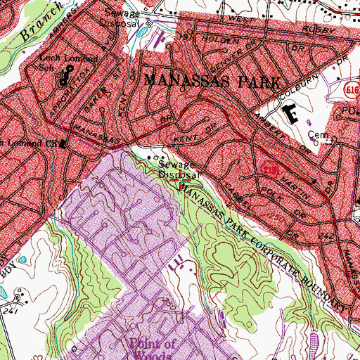 Topographic Map of Byrd Park, VA