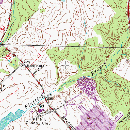 Topographic Map of Flat Lick Stream Valley Park, VA