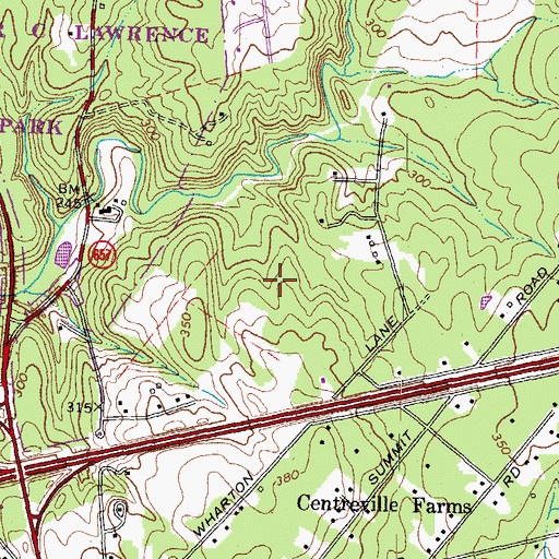 Topographic Map of Centreville Farms, VA