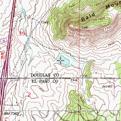 Topographic Map of Allis Reservoir, CO