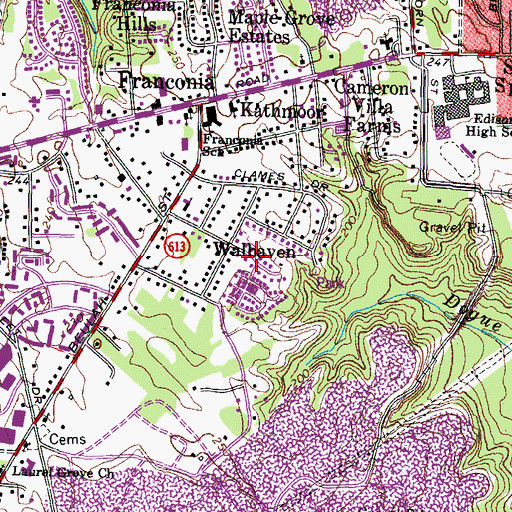 Topographic Map of Walhaven, VA