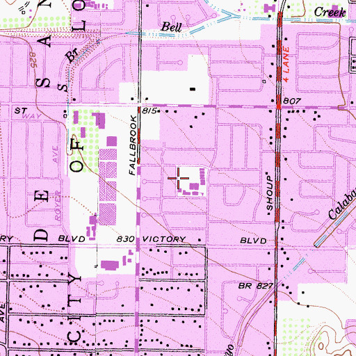Topographic Map of Hamlin Street Elementary School, CA