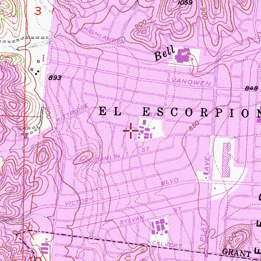 Topographic Map of Haynes Elementary School, CA