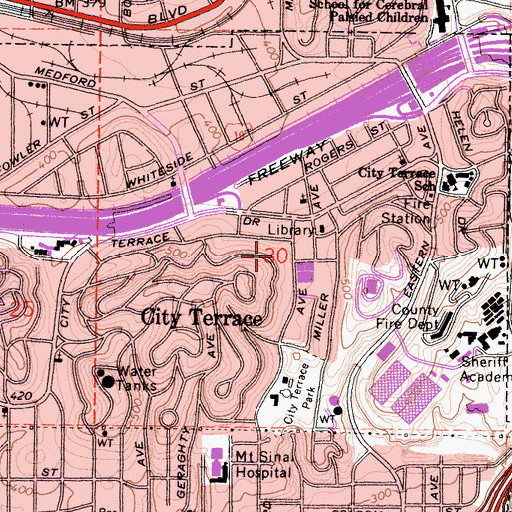Topographic Map of Robert F Kennedy Elementary School, CA