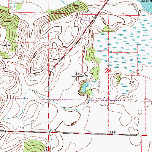 Topographic Map of Vienna Cemetery, WI