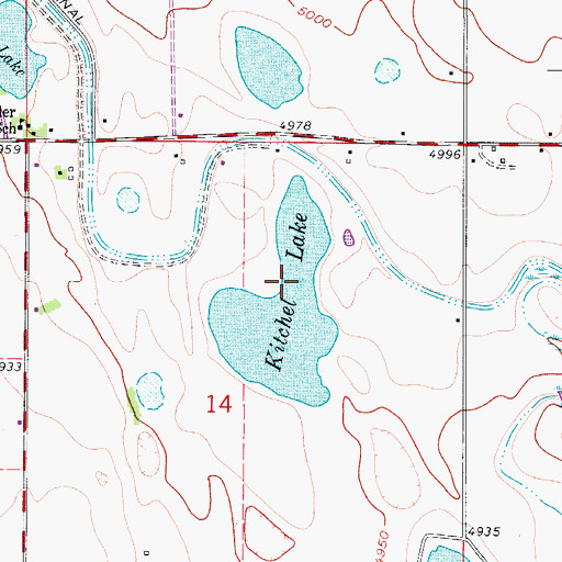 Topographic Map of Kitchell Dam, CO