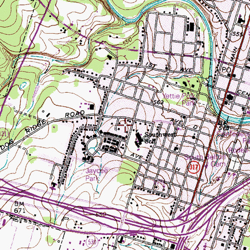 Topographic Map of Southwest Elementary School, TX