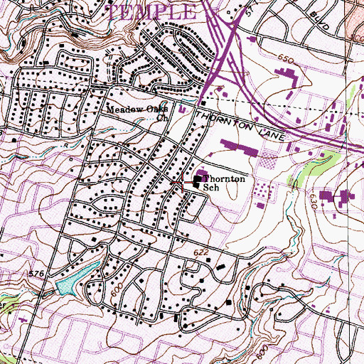 Topographic Map of Thornton Elementary School, TX