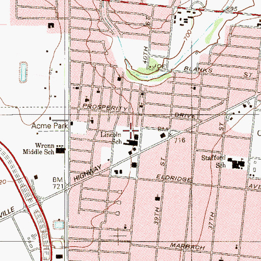 Topographic Map of Accelerated Learning School, TX