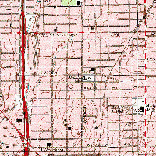 Topographic Map of Agnes Cotton Elementary School, TX