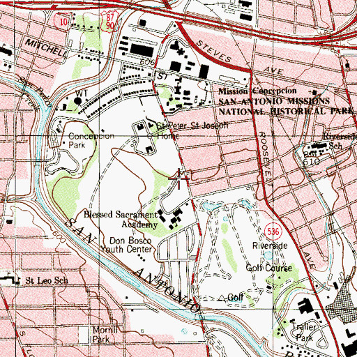 Topographic Map of Blessed Sacrament Academy Charter High School, TX