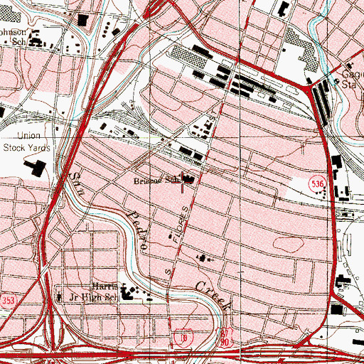 Topographic Map of Briscoe Elementary School, TX