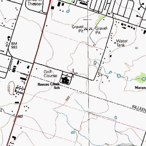 Topographic Map of Reeces Creek Elementary School, TX