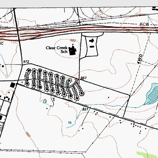 Topographic Map of Clear Creek Elementary School, TX