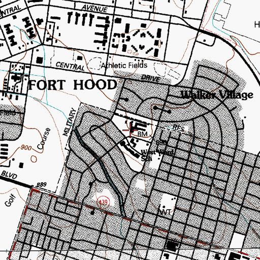 Topographic Map of Fairway Middle School, TX