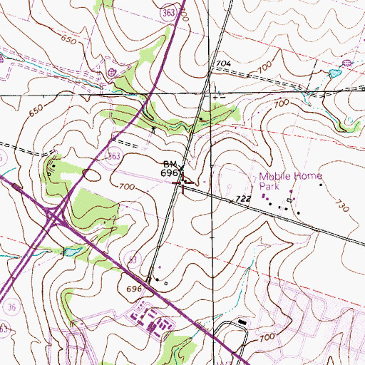 Topographic Map of Kennedy - Powell Elementary School, TX