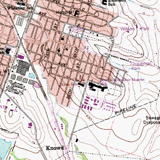 Topographic Map of Meredith - Dunbar Elementary School, TX