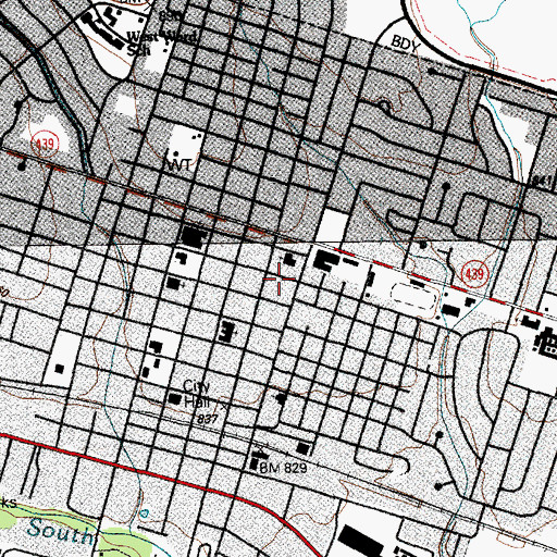Topographic Map of Middle School Level Learning Center, TX