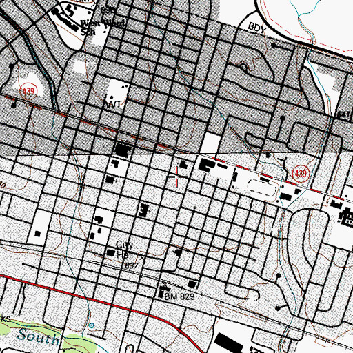 Topographic Map of Middle School Level Learning Center, TX