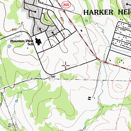 Topographic Map of Mountain View Elementary School, TX