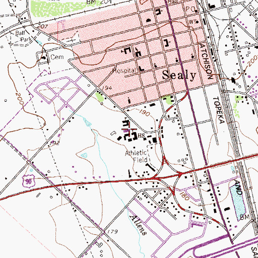 Topographic Map of Selman Intermediate School, TX