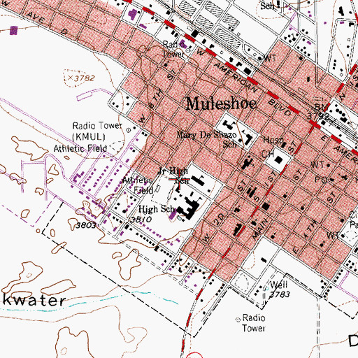 Topographic Map of Dillman Elementary School, TX