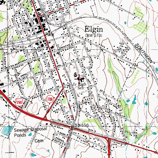 Topographic Map of Booker T Washington Elementary School, TX