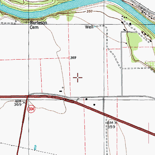 Topographic Map of Bastrop Middle School, TX