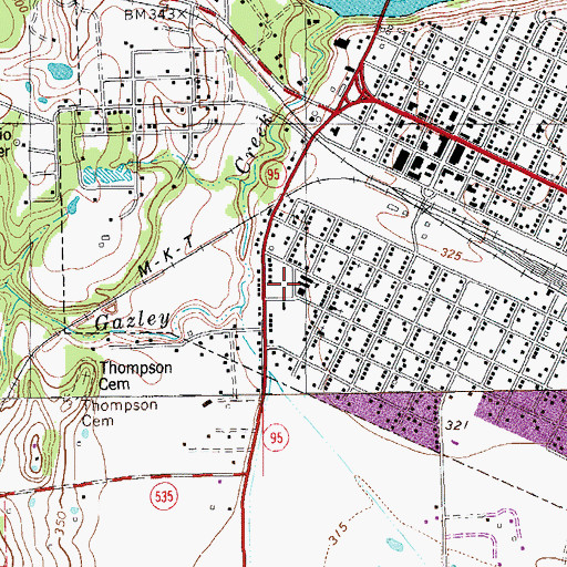 Topographic Map of Brown Primary School, TX