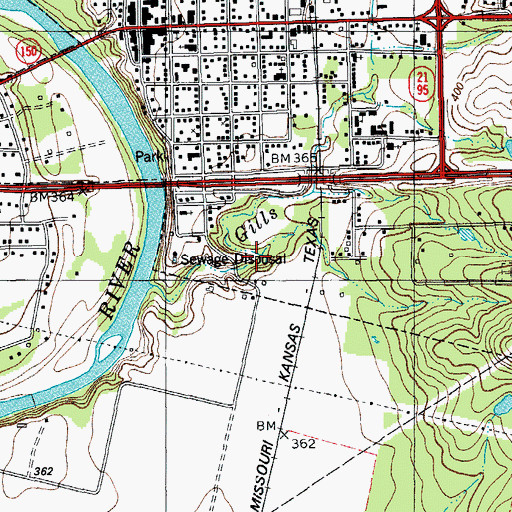 Topographic Map of Gateway School, TX