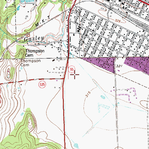 Topographic Map of Smithville High School, TX