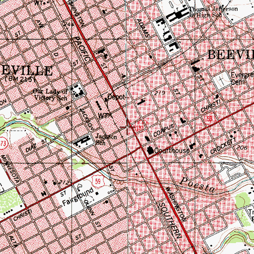 Topographic Map of Conoly Alternative School, TX