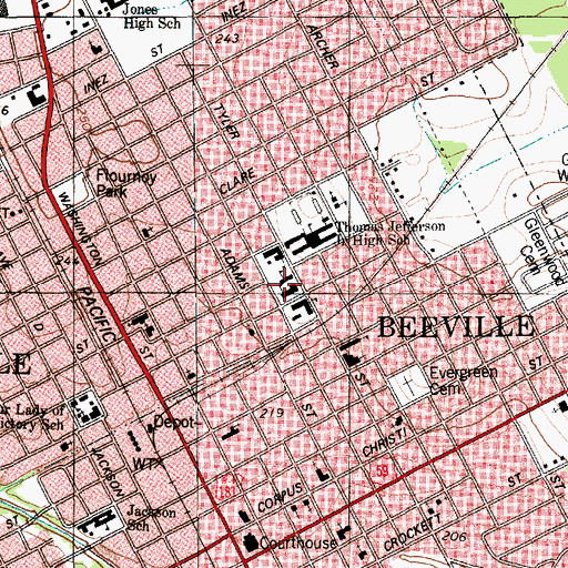 Topographic Map of Madderra - Flournoy Elementary School, TX