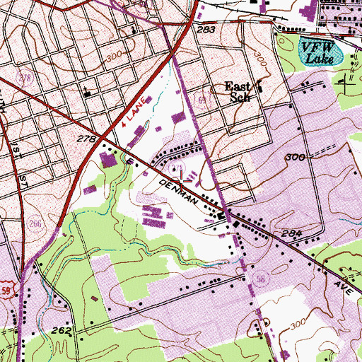 Topographic Map of Lufkin Middle School, TX