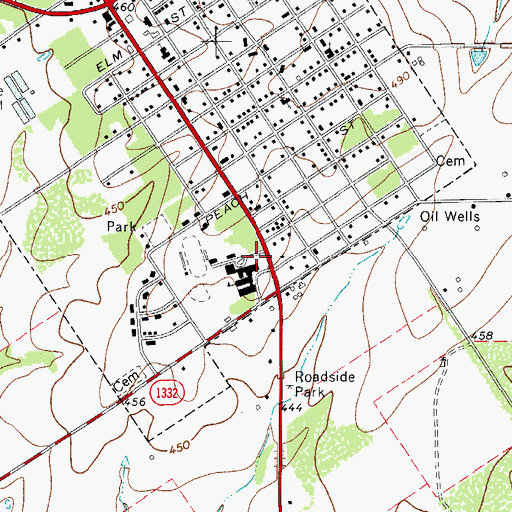 Topographic Map of Jourdanton Elementary School, TX