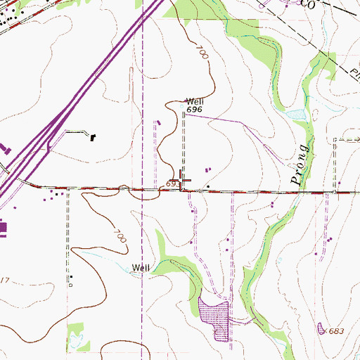 Topographic Map of Lytle High School, TX