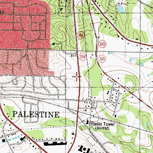 Topographic Map of Daytop School Campus, TX