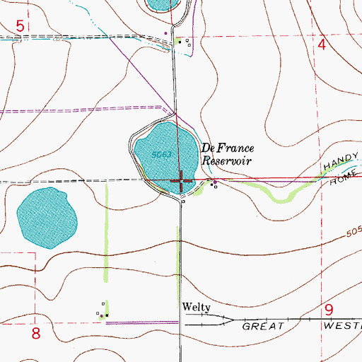Topographic Map of De France Dam, CO