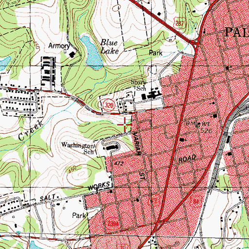 Topographic Map of Washington Sixth Grade Center, TX