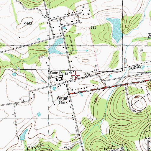 Topographic Map of Westwood Elementary School, TX