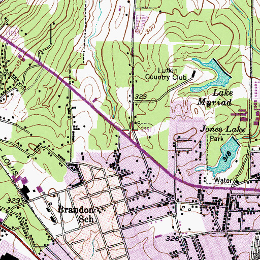 Topographic Map of Brandon Elementary School, TX