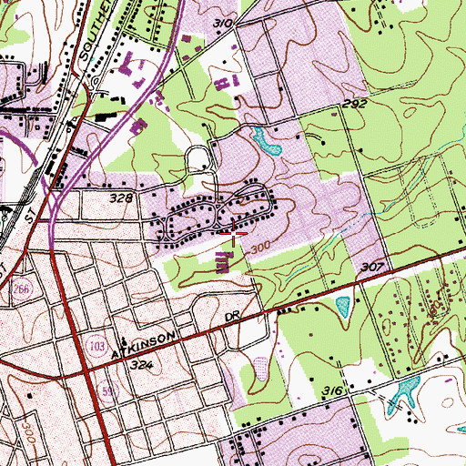 Topographic Map of Coston Elementary School, TX