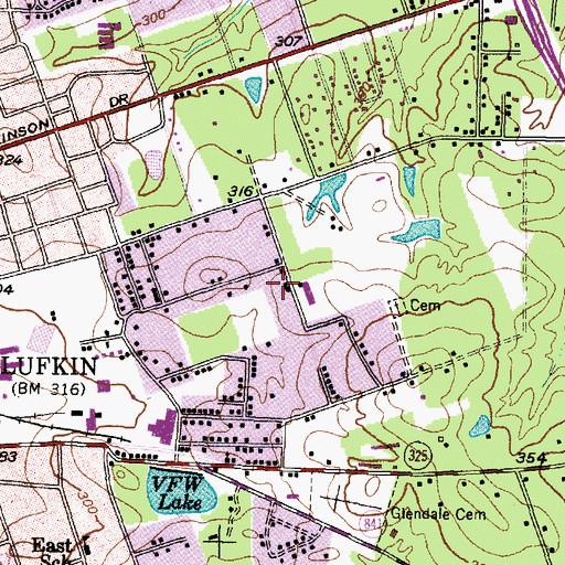 Topographic Map of Hackney Primary School, TX