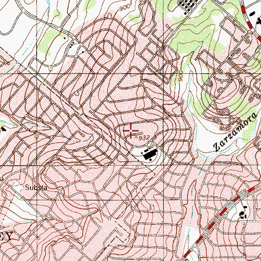 Topographic Map of Oak Hills Terrace Elementary School, TX