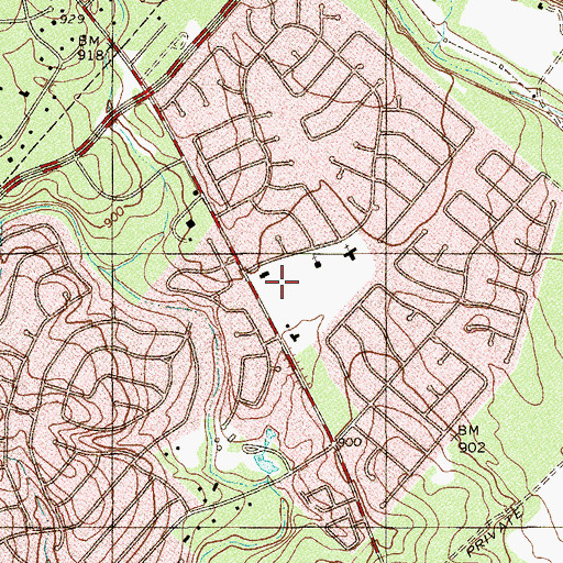 Topographic Map of Oak Meadow Elementary School, TX